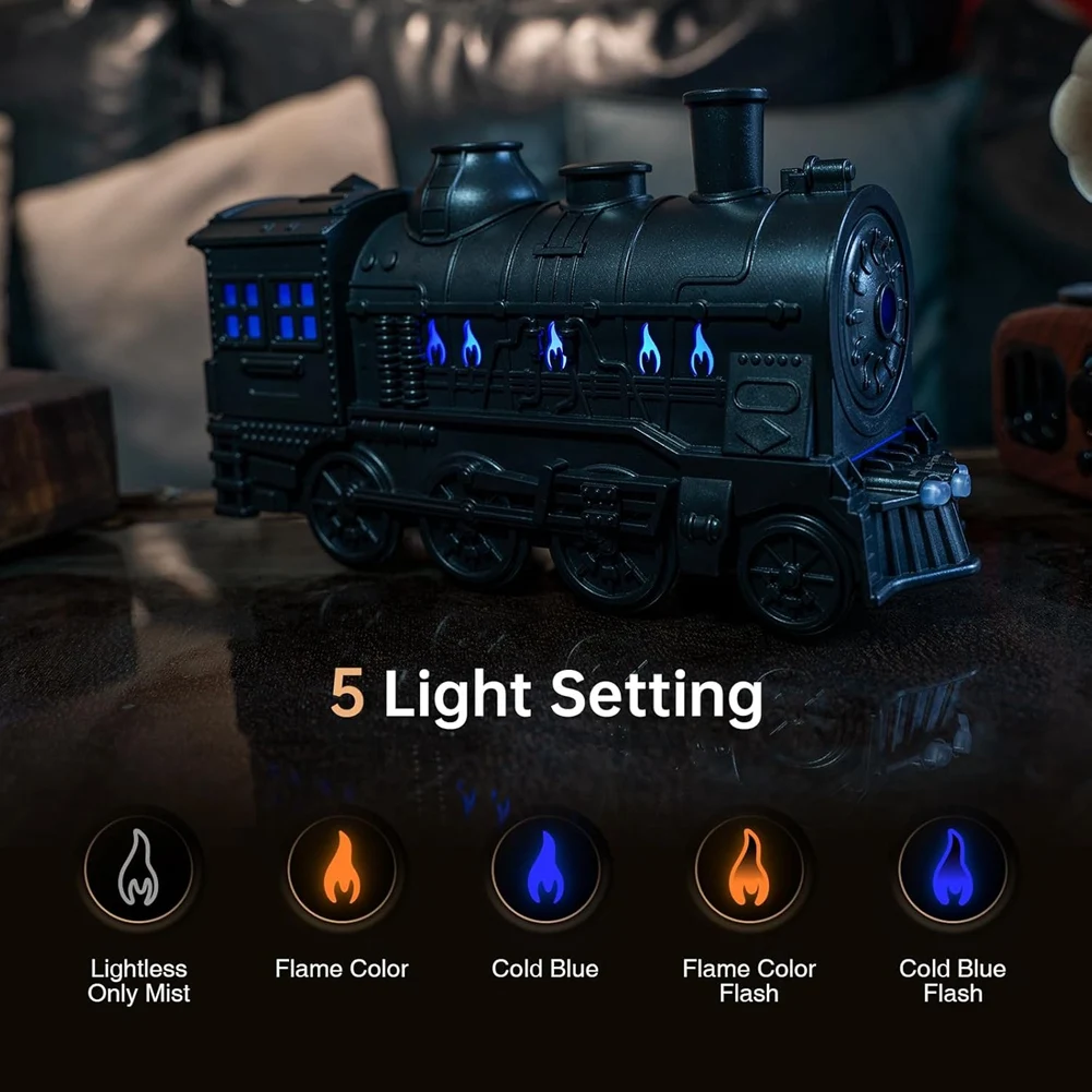 

A76X-диффузор эфирного масла с автоматическим отключением, диффузор с поездом, увлажнитель с прохладным туманом, 2 лампы, 2 режима тумана для домашнего офиса, спальни