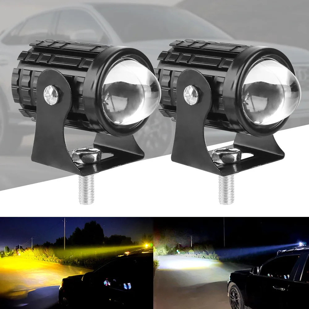 8-80V Spotlight Headlamp Dual Color Motorcycle LED Car Waterproof Fog Lamp Super Bright 8-80V Work Lamp Explorers Headlight