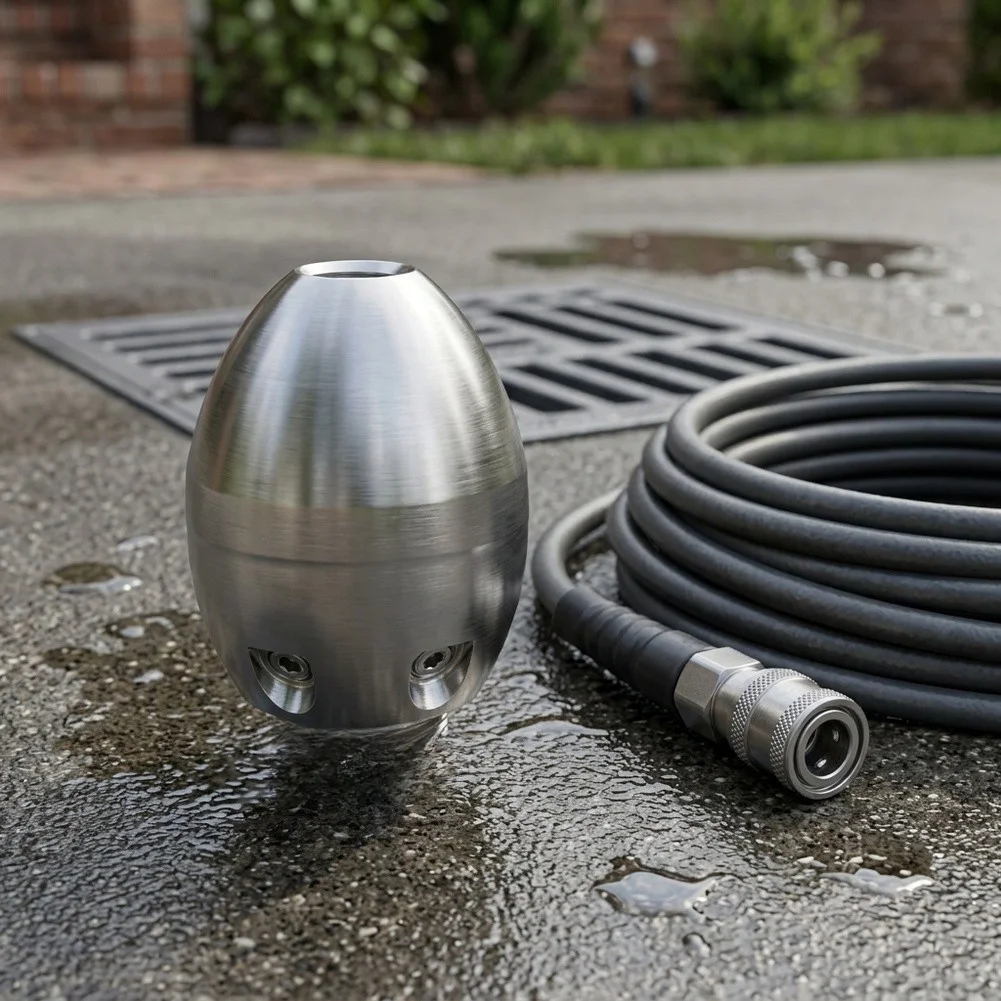Pipe Cleaning Tool 60*45mm Pressure Washer Nozzle Stainless Steel Construction 40 Lmin Flow Rate 7 Precision Nozzles