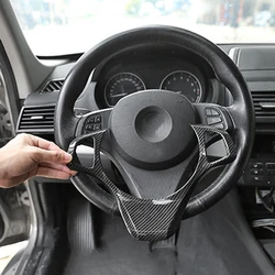 Carbon Fiber Car Steering Wheel Decoration Frame Trim For-BMW X3 E83 2006-2009