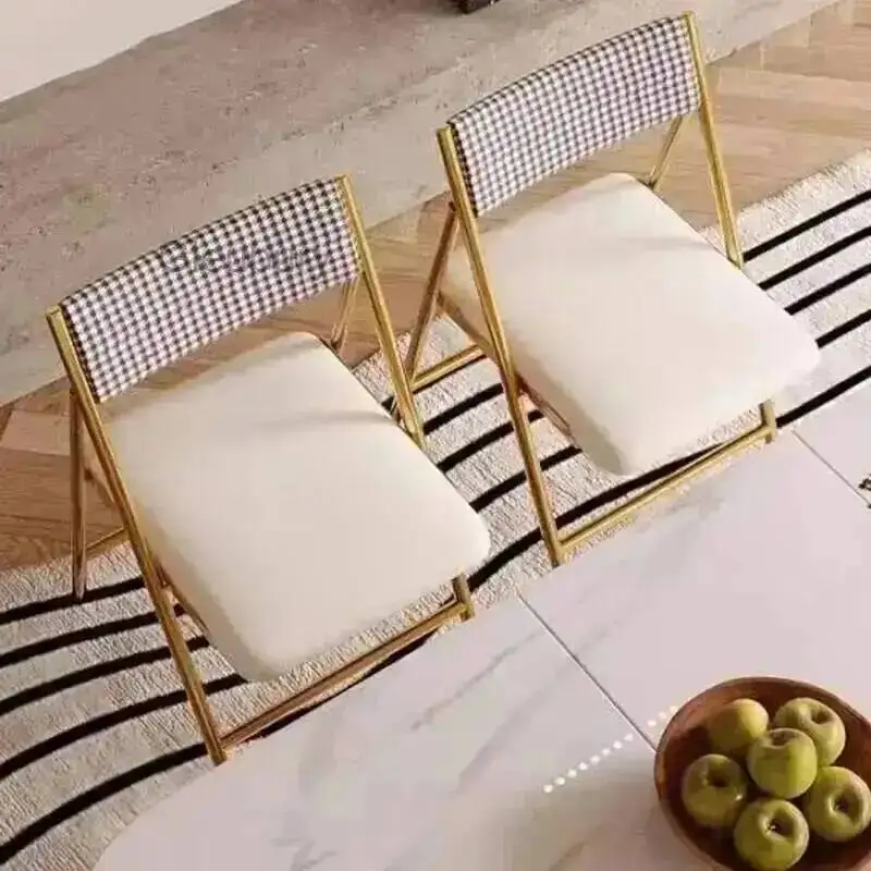 Chairs Beauty Upholstered Luxury Dining Nordic Ultralight European Dining Chairs Trendy Foldable Silla Comedor Kitchen Furniture