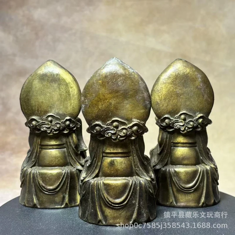 Antique statues of Three Immortals Taoist ancestors, including image of Patriarch Tai-Shang Lao-Jun and the Yuan