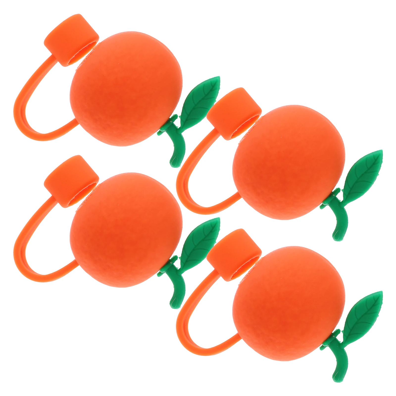 

4pcs Silicone Covers Decorative Tips Reusable Drinking Tube Caps Dustproof Cute Straw Covers Kitchen Bar Accessories