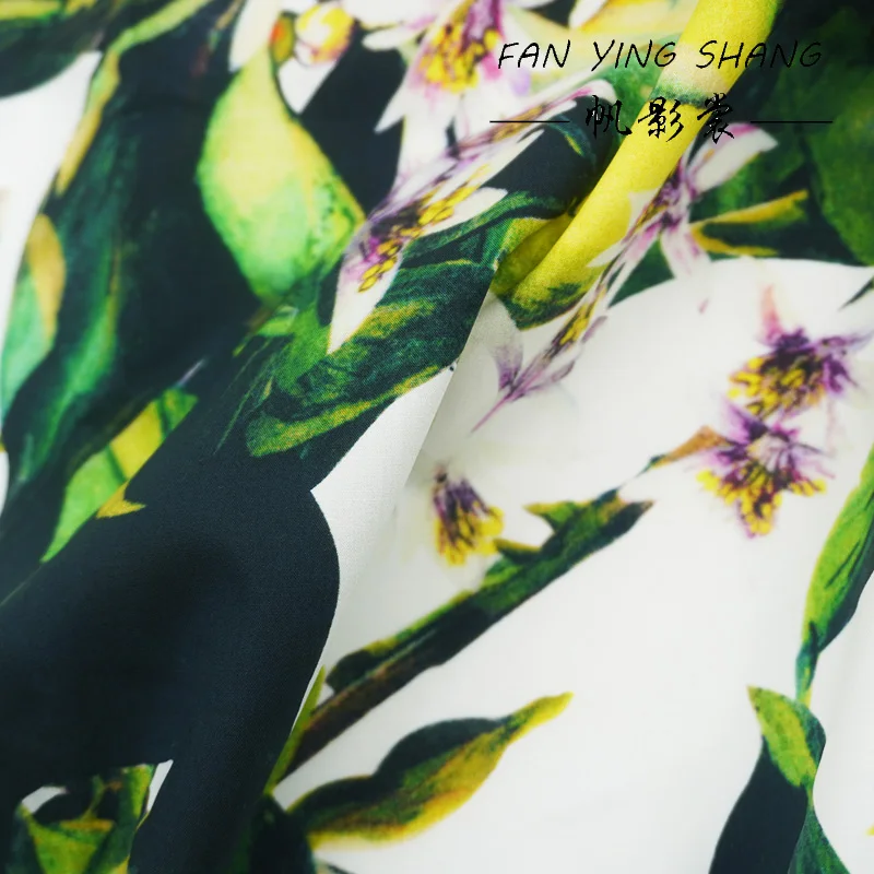 2025 زهرة الليمون الرقمية 100% نسيج القطن لفستان Telas Para Costura Tissus Couture ткан القماش الخياطة الاشياء Tecido #3