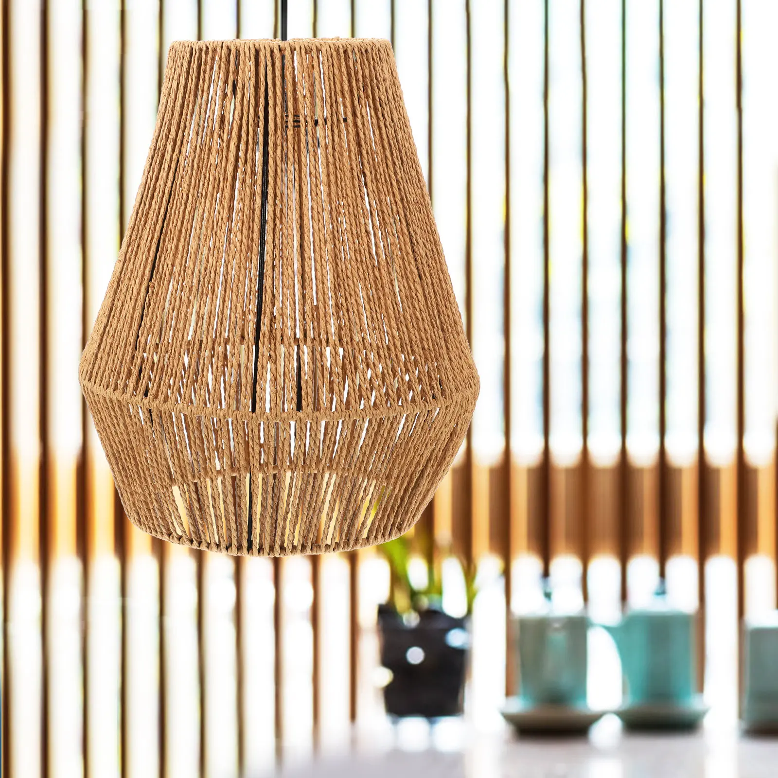 vintage-woven-paper-string-lamp-shade-rustic-decorative-ceiling-pendant-light-cover-for-bedroom-living-room-kitchen-warm-ambient