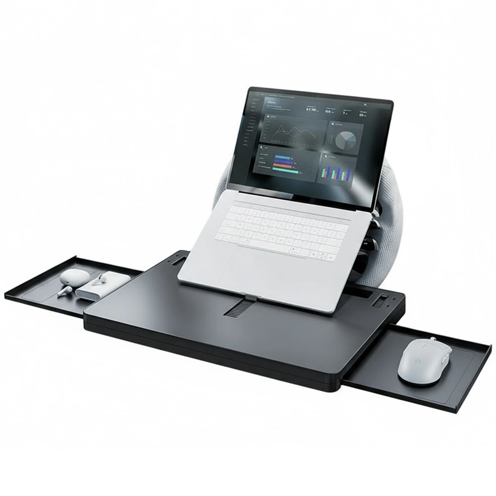 

Car Desk with Dual Slide-Out Trays Car Steering Wheel Desk Adjustable Food Table for Car for Laptop Eating Food Writing