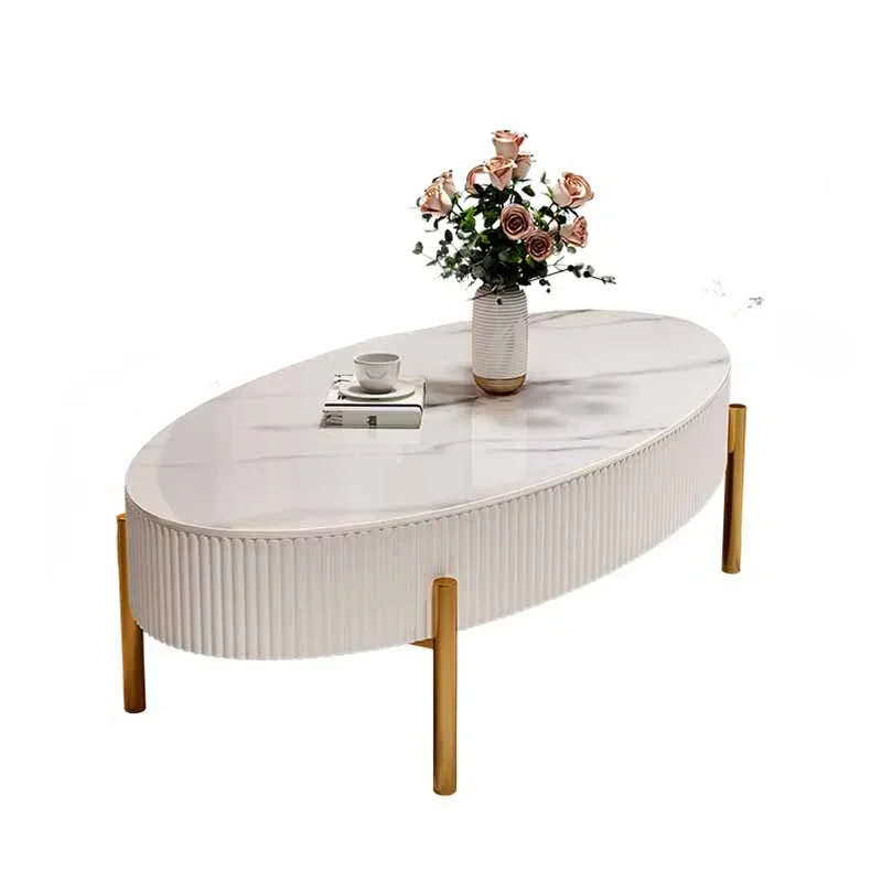 

Luxury Coffee Tables White Marble Nordic Living Room Center Floor Dining Furniture