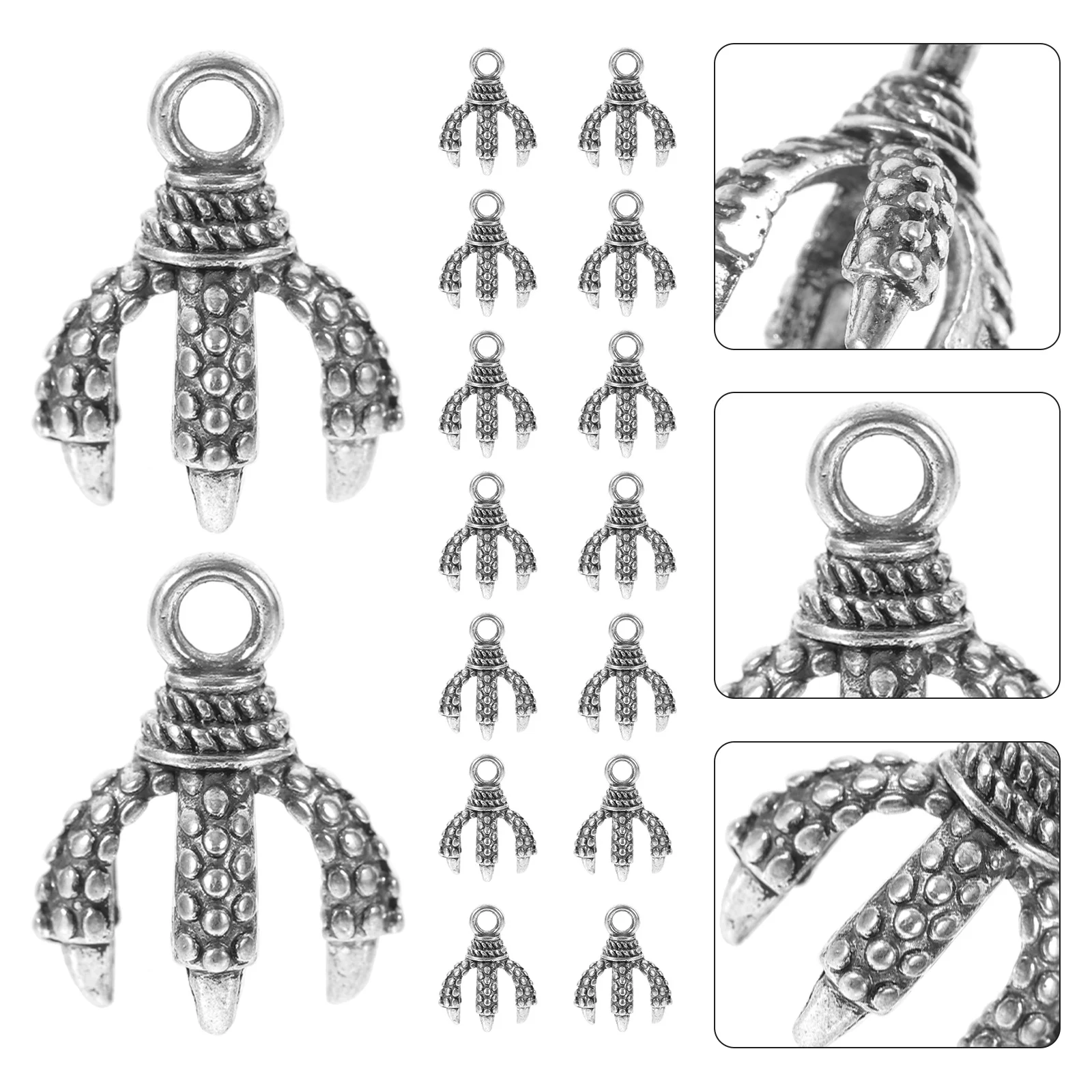 

50Pcs Alloy Dragon Claw Pearl Inlay Charms Pendants DIY Jewelry Making Accessories Necklace Bracelet Dragon Claws Charms