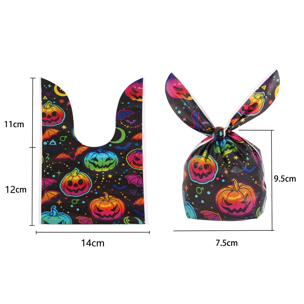 Bolsa de paquete de Halloween para niños, bolsa de dulces de calabaza, bolsa de regalo de Halloween, 50 piezas por lote