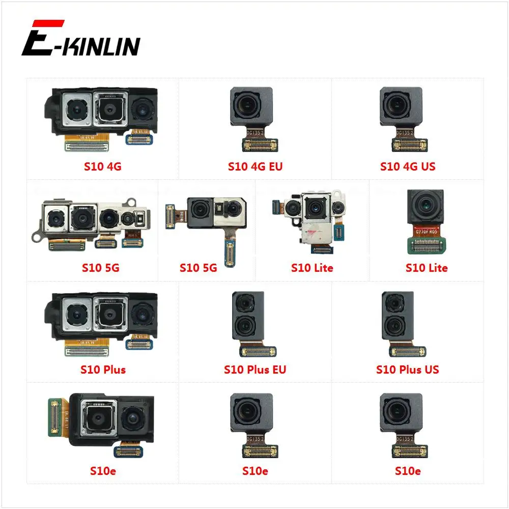 Main Back Front Selfie Camera For Samsung Galaxy S10 Plus Lite 5G 4G S10e Flex Cable Repair Parts