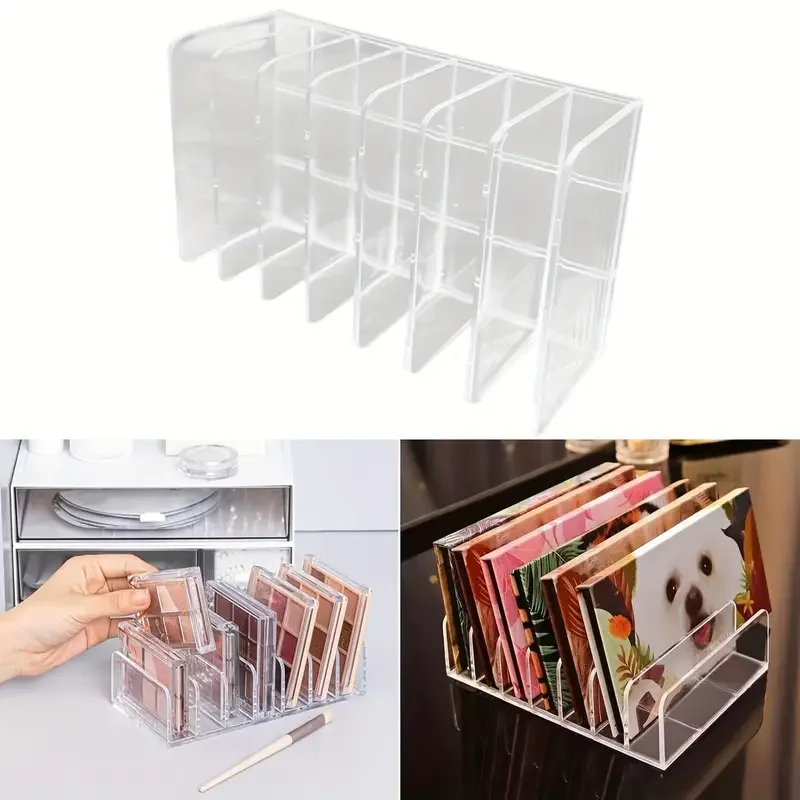 

7 Grids Storage Rack Dressing Table Cosmetic Shelf Desktop Drawer Partition Organizer Transparent Makeup Eye Shadow Storage Box