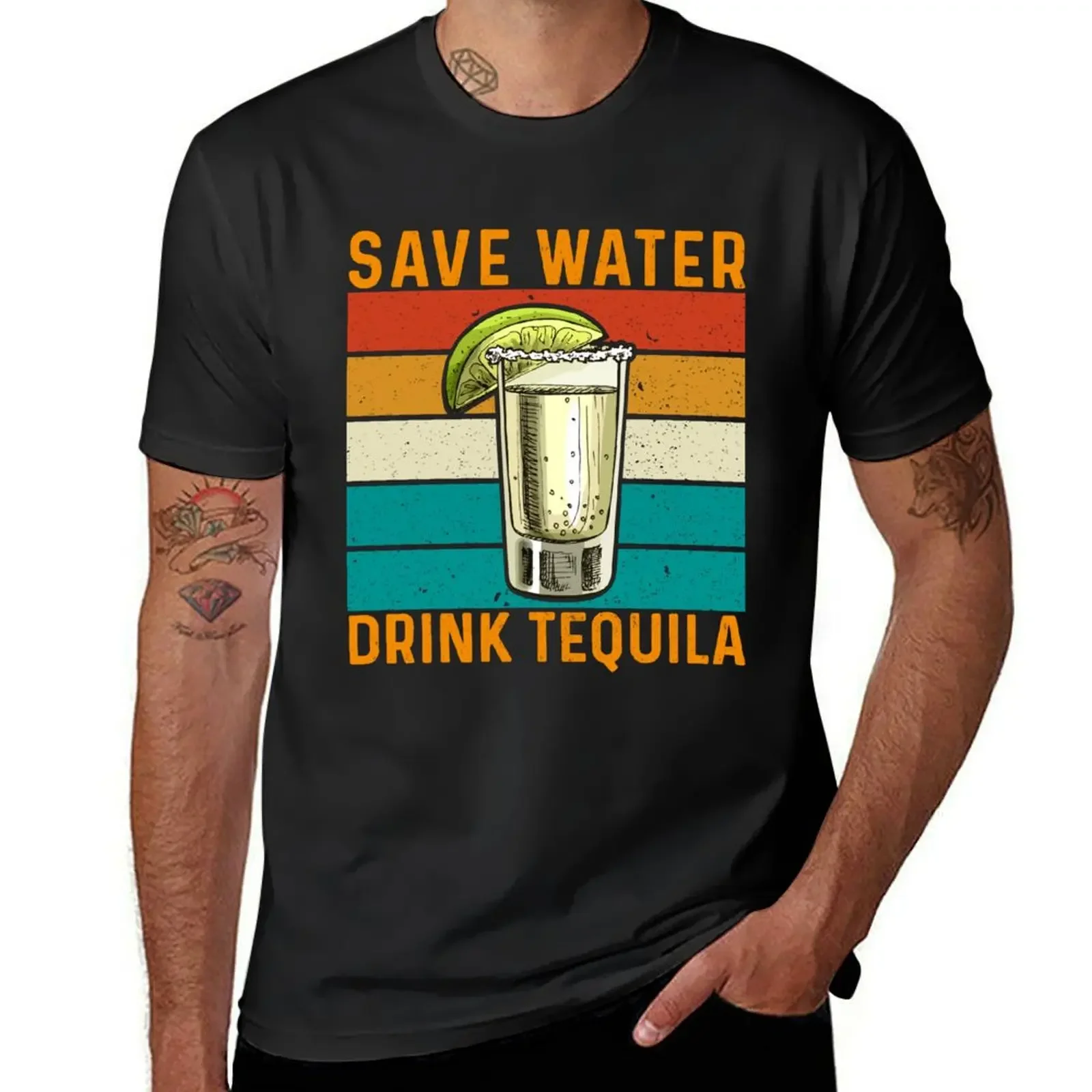 Save Water Drink Tequila T-Shirt basketball graphic tees plain Men's t shirts