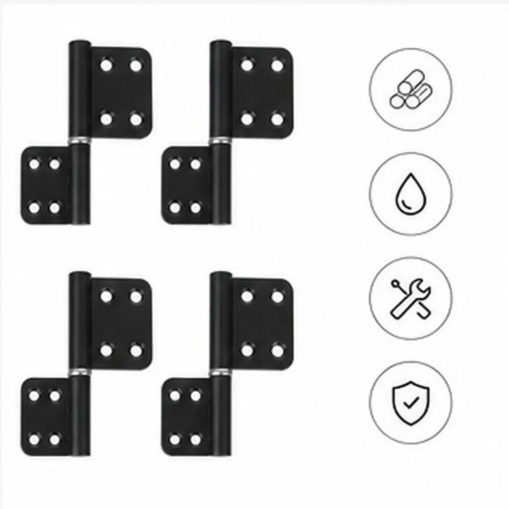 1Set Detachable Bathroom Door Hinges Aluminum Alloy Lift Off Hinges Heavy Duty Removable for Humid Environments Interior Doors
