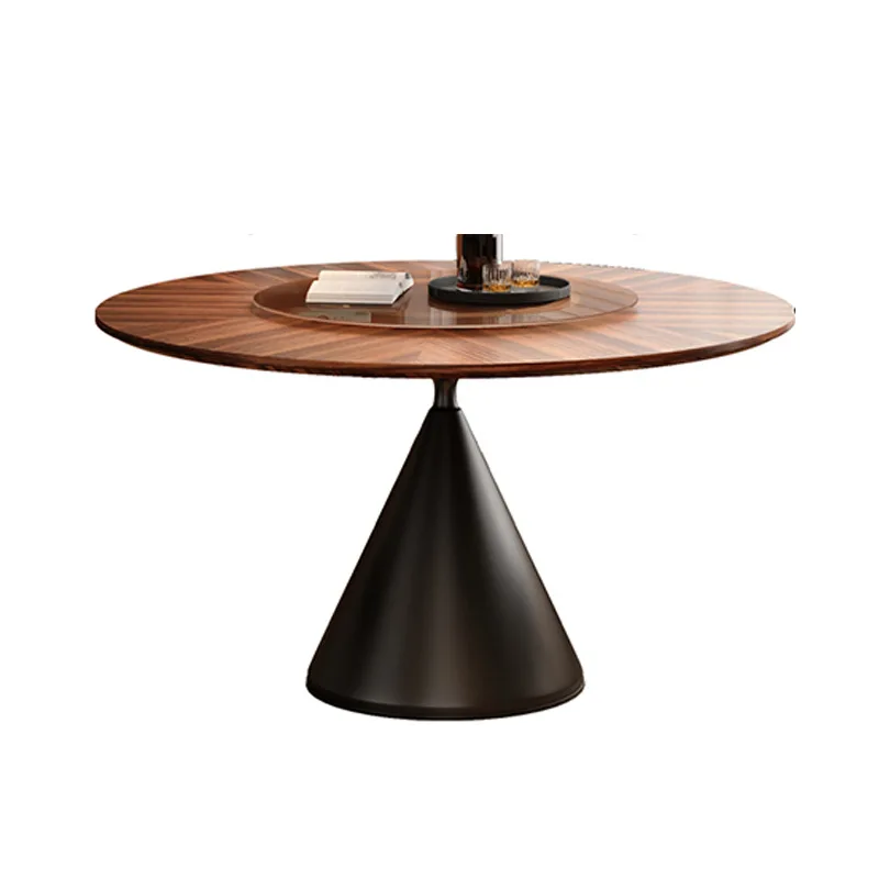 

Round solid wood desktop hourglass dining table and chair combination modern simple French medieval style home dining table