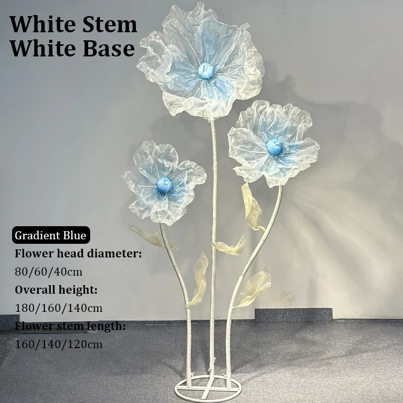 180cm Artificial Flowers Large Silk Yarn Poppy Wedding Background Road Lead Flower Window Display Garden Decoration Home Decor
