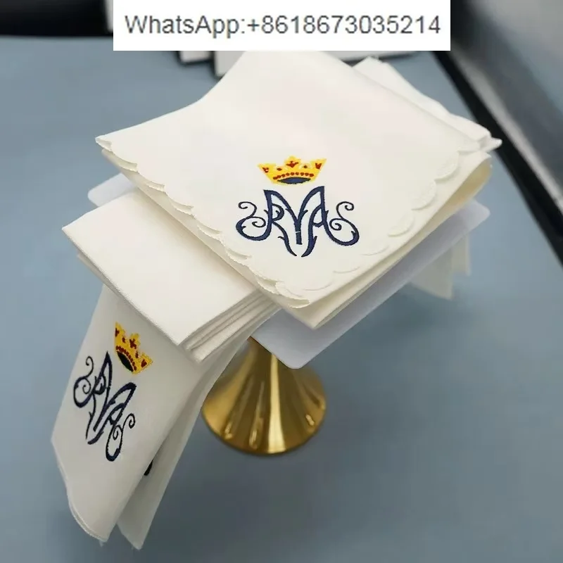 

Nine Fold Cloth Father Mass Liturgy Chalice Coaster Gauze Embroidery