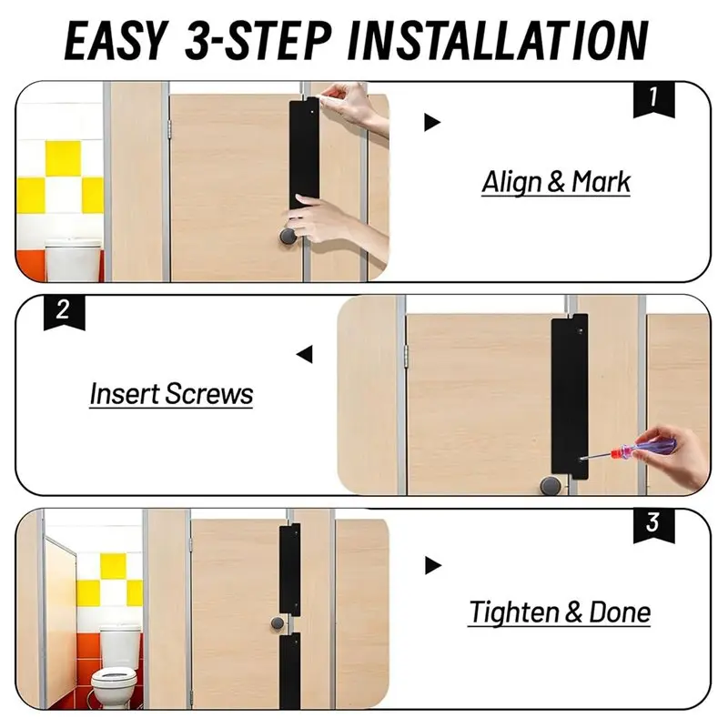 【CYBER MONDAY】For Public Bathroom Stall Black Stain Resistant Bathroom Stall, For Restroom Stall Filler, Stall Privacy Strip Par