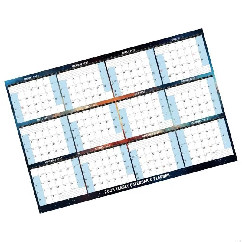 2025 سنة كاملة لعرض مخطط التقويم 2025 مخطط تقويم الجدار القابل للمحواة من يناير إلى ديسمبر لمنظمي المنزل K1KF