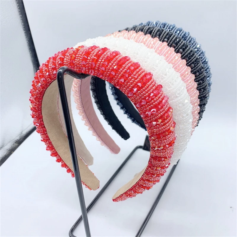 Brand New Shiny Full Rhinestone Headband Fashion Female Headband Elastic Padded Hairband Shiny Hairband Women Headwear