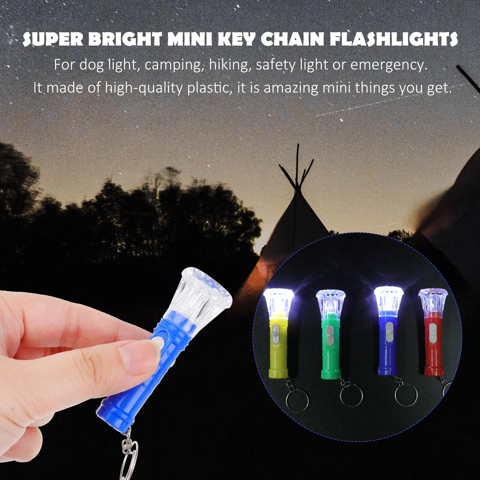 

24pcs Led Keychain Flashlight Mini Torch Key Ring Super Bright Portable Light For Camping Hiking Emergency Handheld Outdoor