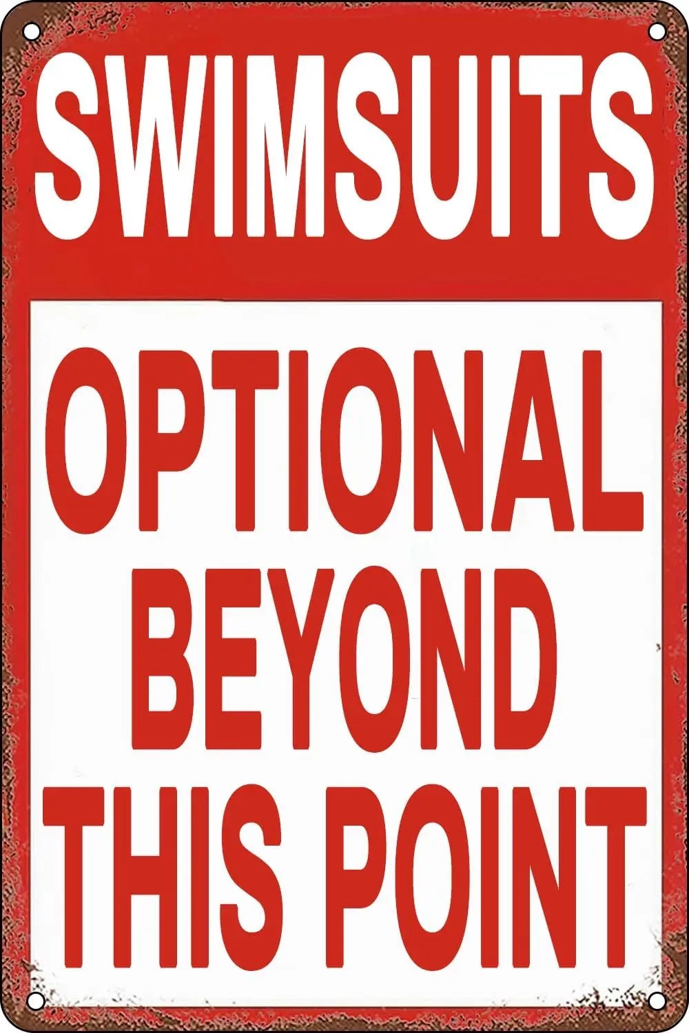 Funny Pool Rules Sign Swimsuits Optional Beyond This Point Metal Tin Sign Pool Sign for Outdoor Decor for Home Bathroom Gar sign