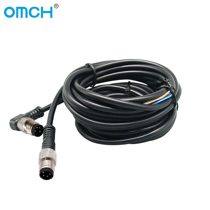 OMCH M8 4 Pins PVC Aviation Inserts cable Sensor Cable Connector Type A 2m Screw Plug Connect Cloweit