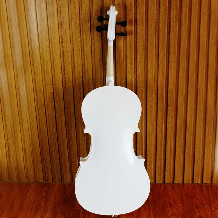 Professional 4/4 Natural White Cello With Wood/Brazil Wood Bow And Maple/Plywood Back/Side Popular Musical Instrument