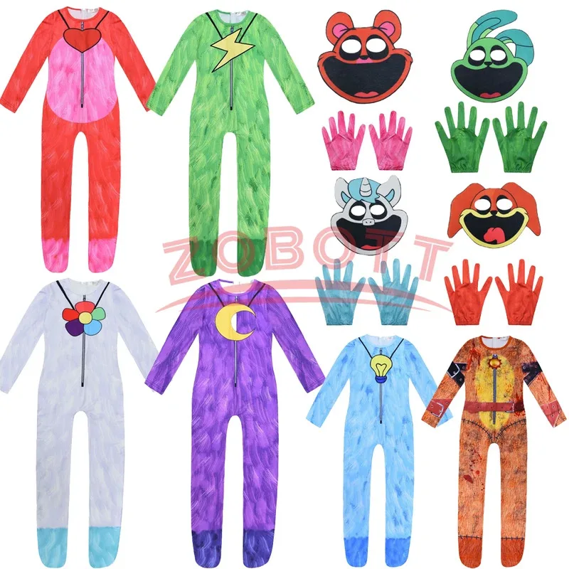 

Anime Smiling Critters Cosplay Costumes Smiling CAT Nap Catnap Accion Jumpsuit Halloween Carnival Party Dress Up Suit For Kids