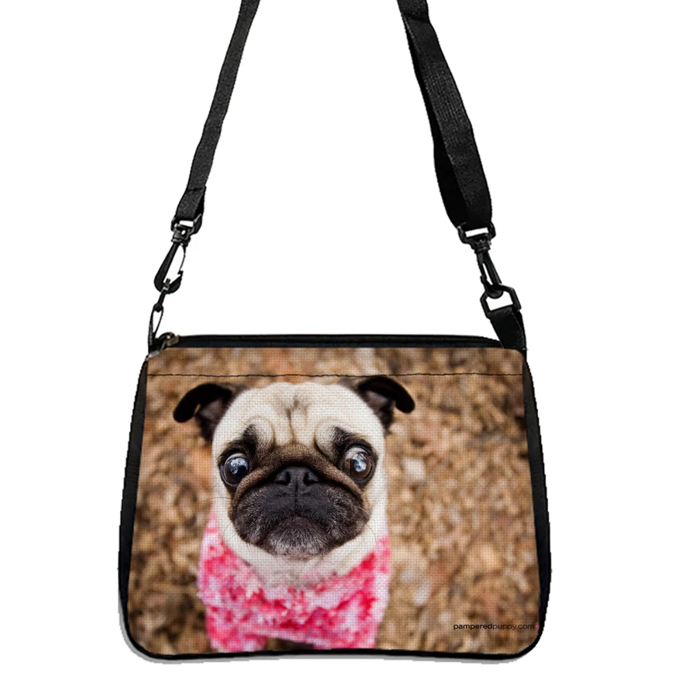 Pug Crossbody Bag, Piano Puppy Shoulder Bag, Casual Handbag & Purse For Women 5.23