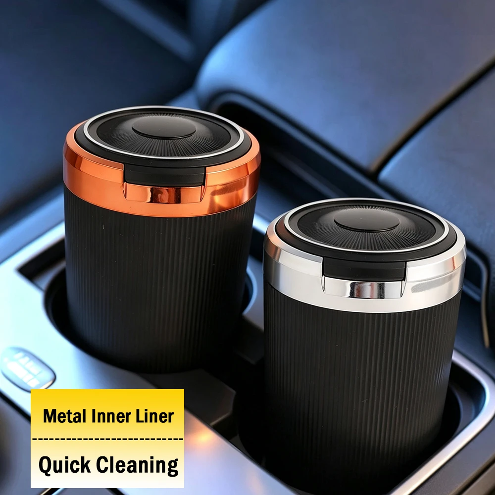 2026 model car ashtray, flip ashtray, creative ashtray, office ashtray, metal inner liner, round ashtray