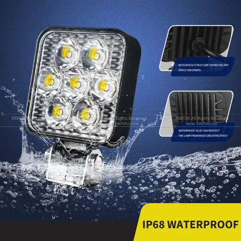 12V 24V Auxiliary Work Light Lights SMD for Jeep Truck Car SUV ATV Barra LED Headlights 4X4 Motorcycle Off Road Barra Spotlight 10 best sales barra led 12v car - №10