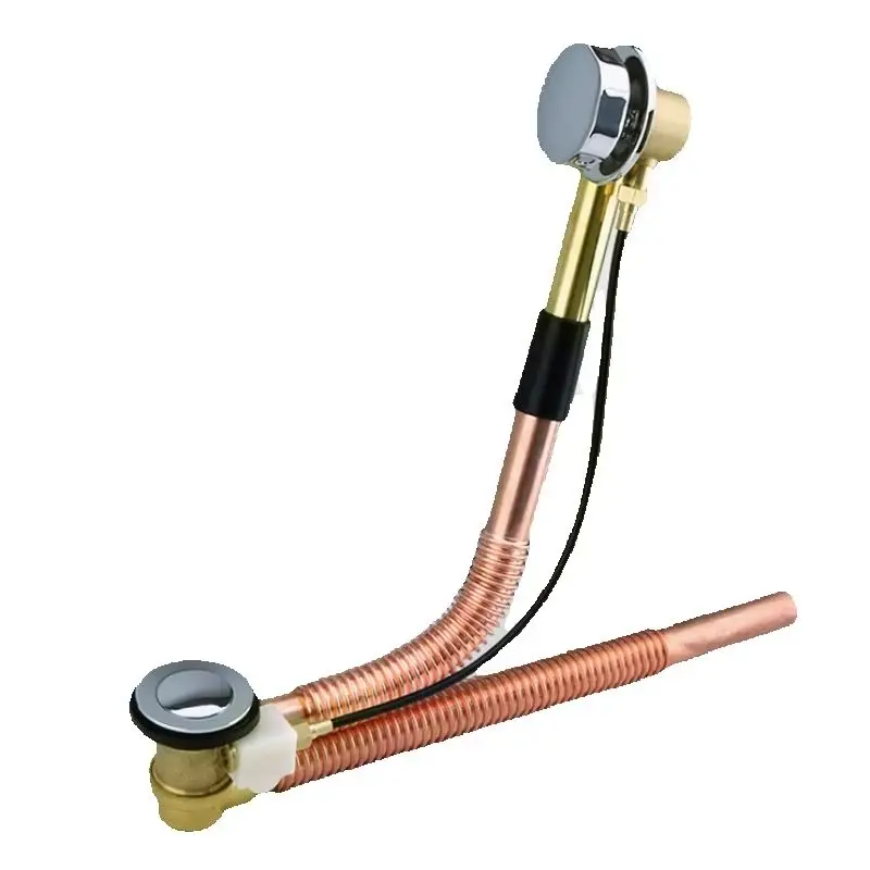1PC Copper Rotary Bathtub Drain Water Removal Device Sewer Pipe Bathtub Drain Bath Waste and Overflow Floor Drain