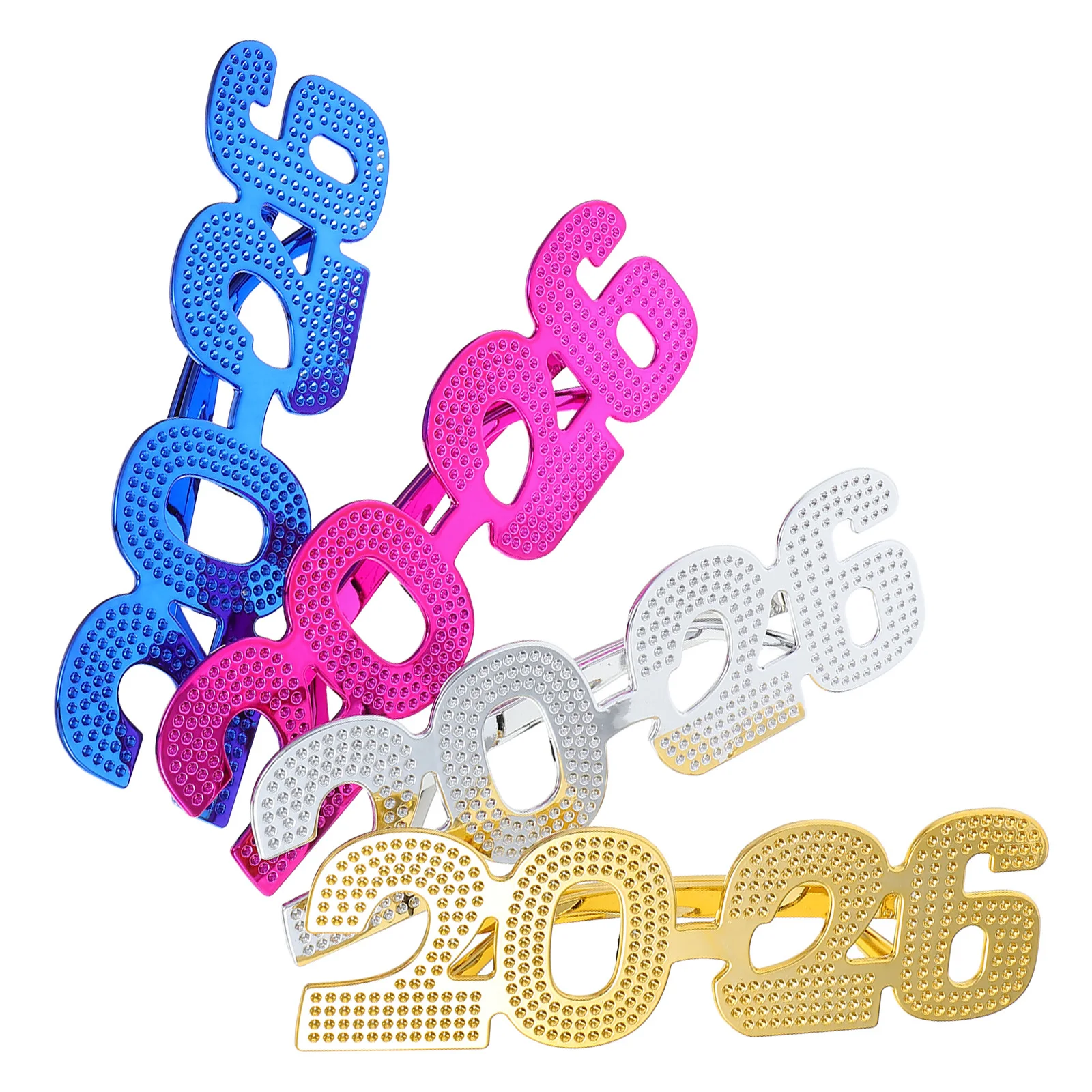 

4Pcs 2026 Eyeglasses Glitter Number Design Fancy Sunglasses for Festival Celebration Party Decorations Class of 2026 Graduation