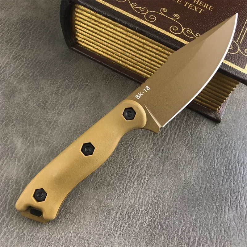 High Quality BK18/BK19 Harpoon Fixed Blade Knife D2 Blade Nylon Fiber Handle Utility Straight Knife for Outdoor Camping Hiking