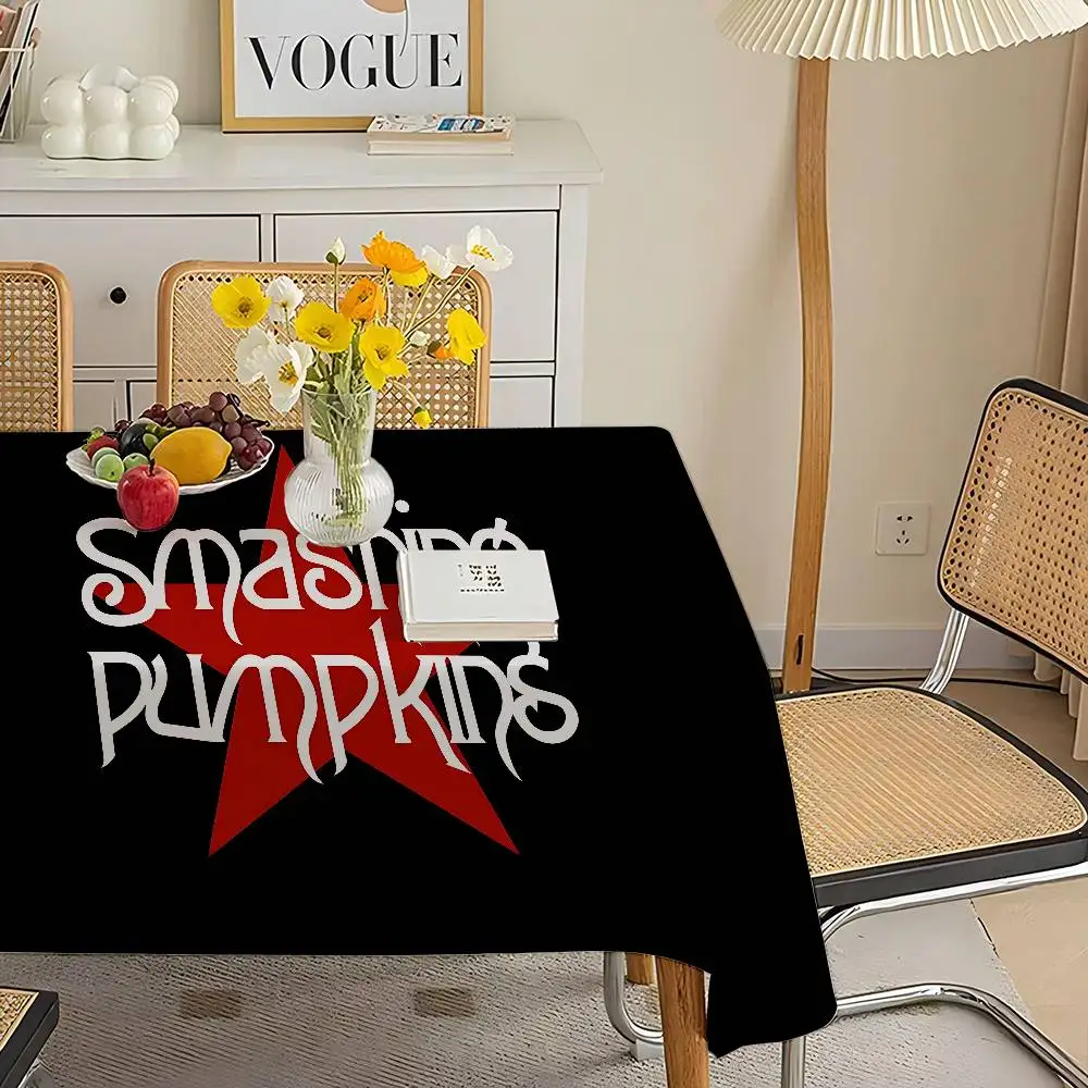 روك S-تحطيم القرع الفرقة نمط مفارش المائدة الصيف قابل للغسل نزهة حفلة مستطيل غطاء الطاولة ديكور المنزل الطعام #5