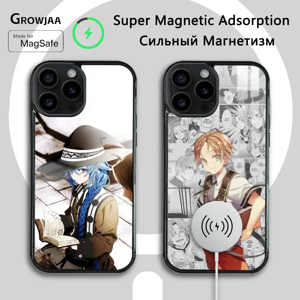 

M-Mushoku T-Tensei Anime Phone Case For iPhone 16 15 14 13 12 11 Pro Max Plus Mini Magsafe Mirror Wireless Magnetic Cover