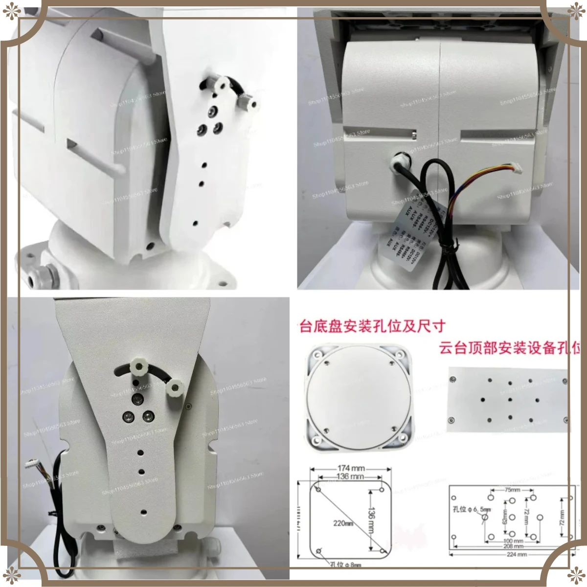 Outdoor Medium Top-Load Gimbal 3050DZ – DC12V/24V Power, Built-in RS485 Control for PTZ Camera