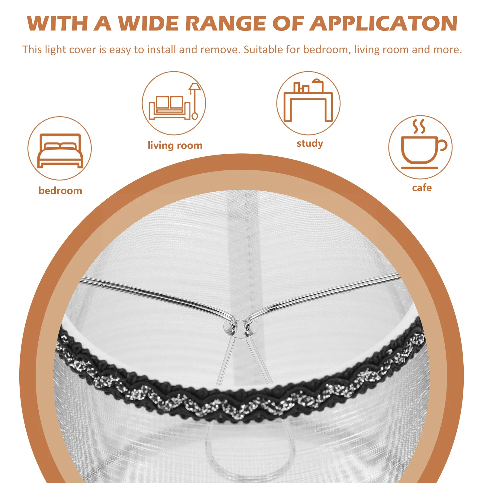 

Chandelier Lampshade Fabric Hanging Light Cover Ceiling Lamp Shade For Bedroom Living Room Decorative Dust Proof Clip On