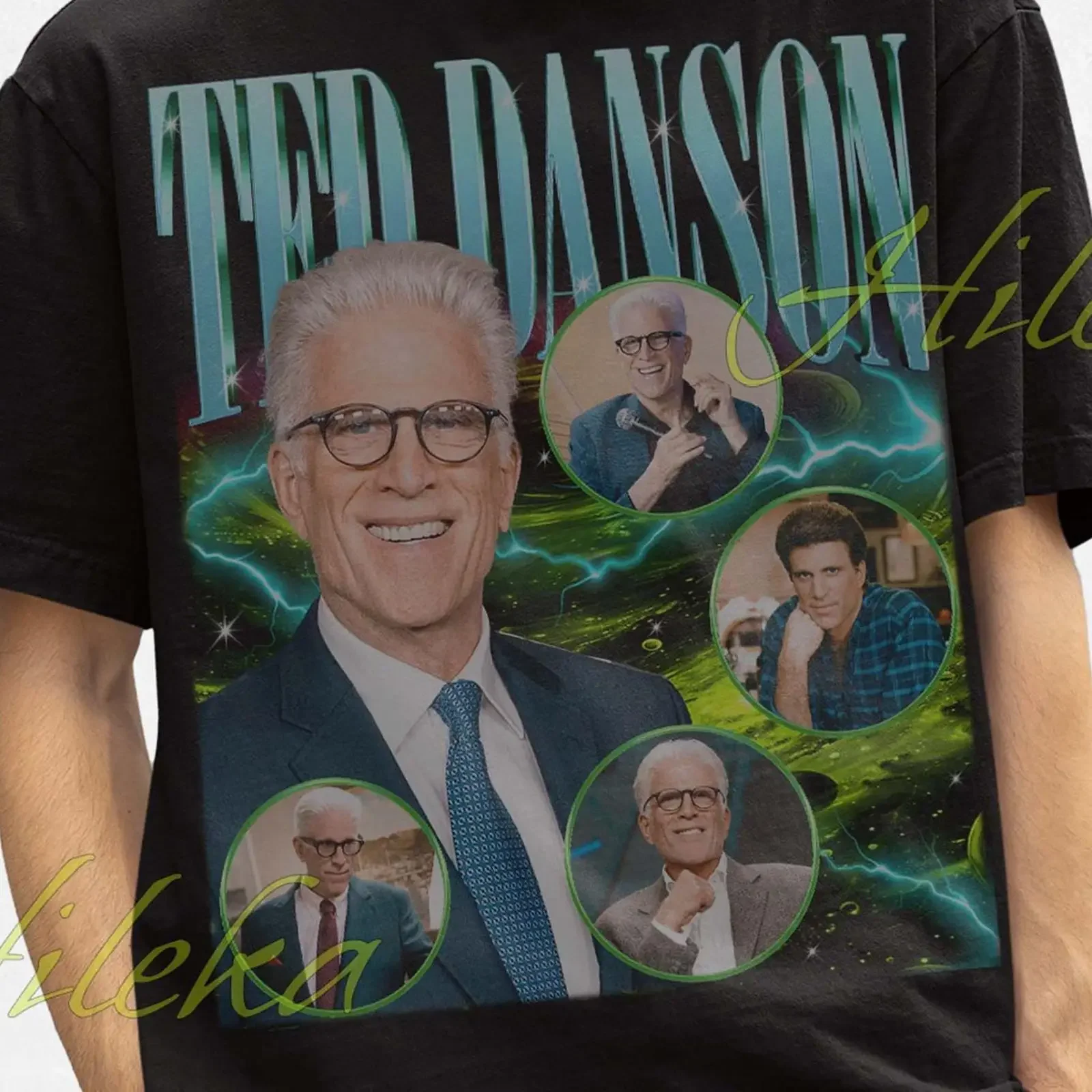 Vintage Ted Danson Retro T Shirt 90s Bootleg Actor Meme Casual for Fans vintage Washed Versatile homme Stretched Breathable