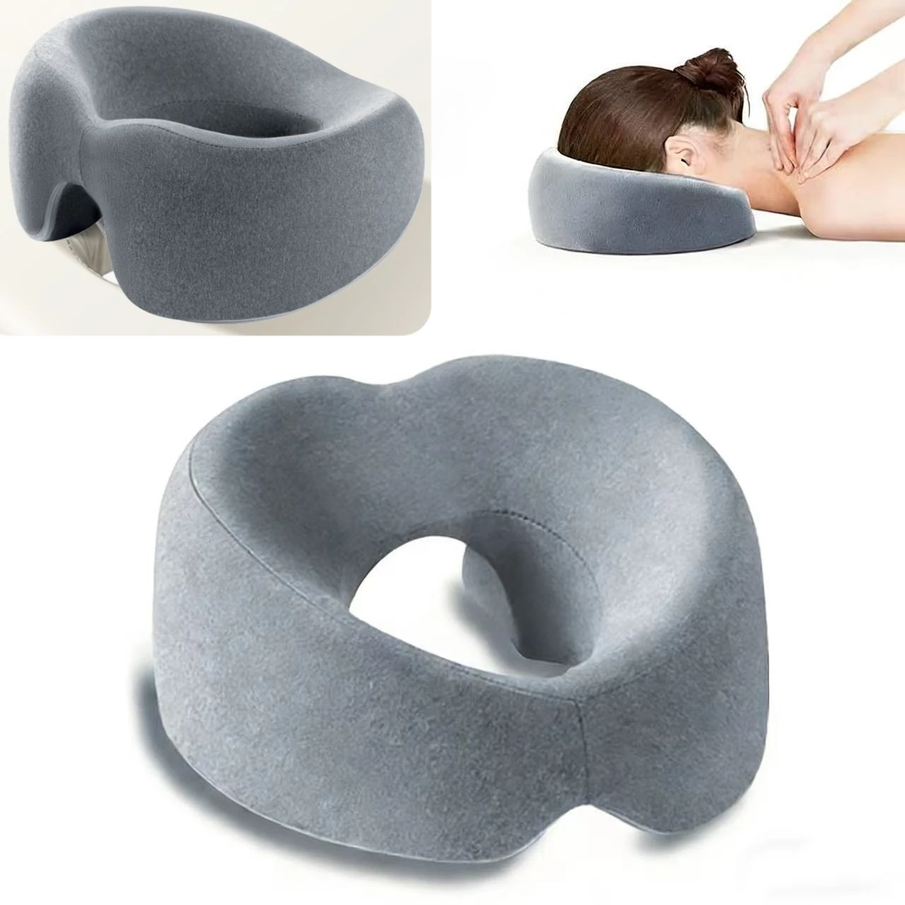 Memory Foam Face down Pillow Ergonomic Prone Resting Comfort Headrest for Home Massage Beauty Salon