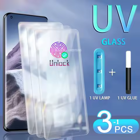 Tempered Glass UV Liquid Full Glue Screen Protector For Samsung S22 S23 Note 9 10 20 S10 S8 S9 Plus S21 S20 ULTRA