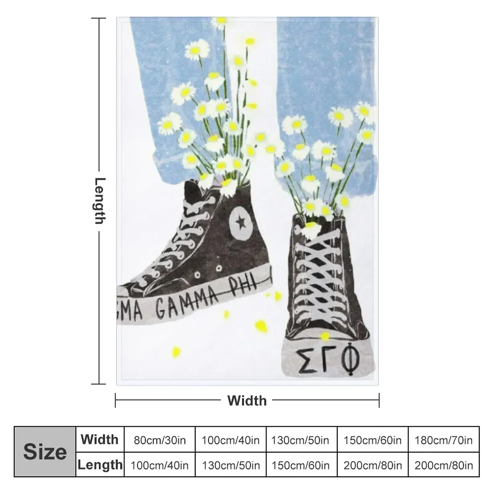 Sigma gamma phi sneakers sgphi thusa tapestry Throw Blanket Flannels Flannel Blankets