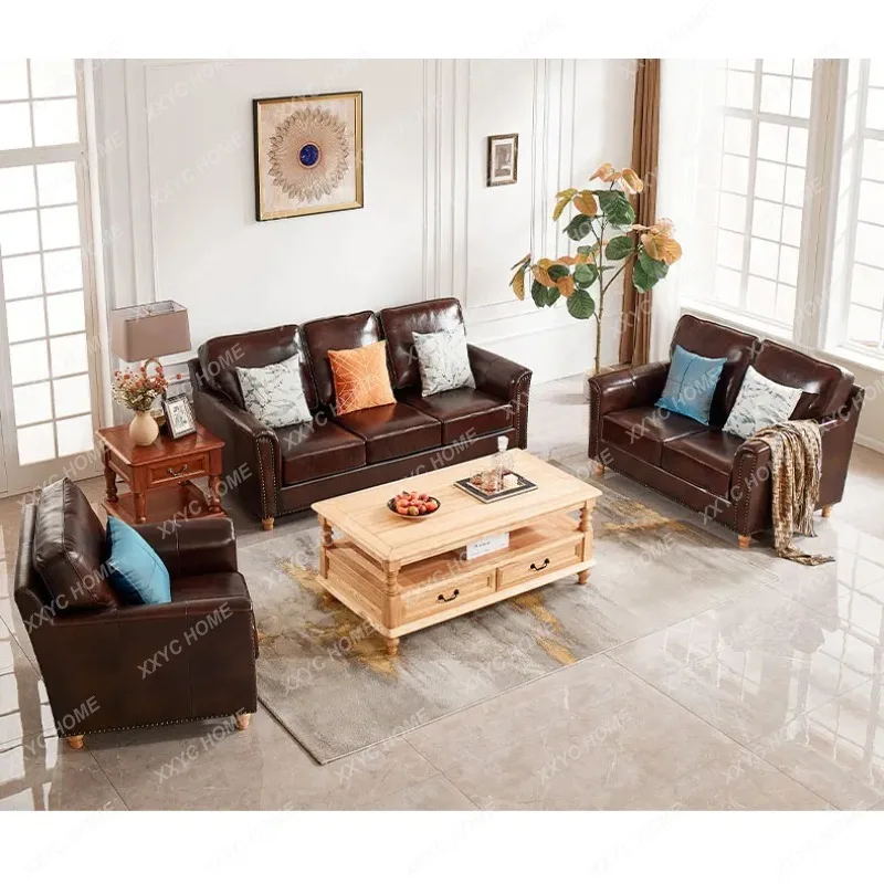 XX all solid wood coffee table rectangular tea table TV cabinet combination simple and retro