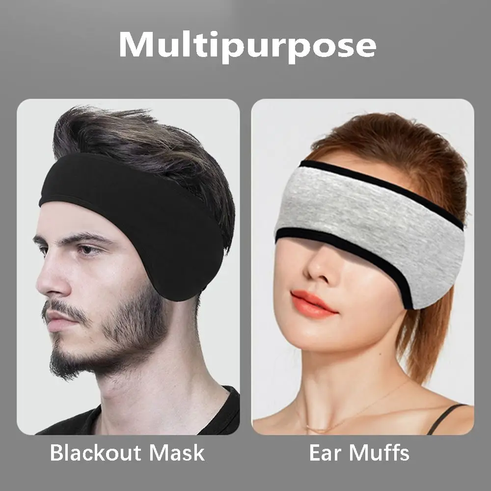 Sleep Mask Minimalist Polyester Noise Cancellation Three Layers Comfortable Ear Muffs Sleeping Relaxing Blackout Mask Adjustable