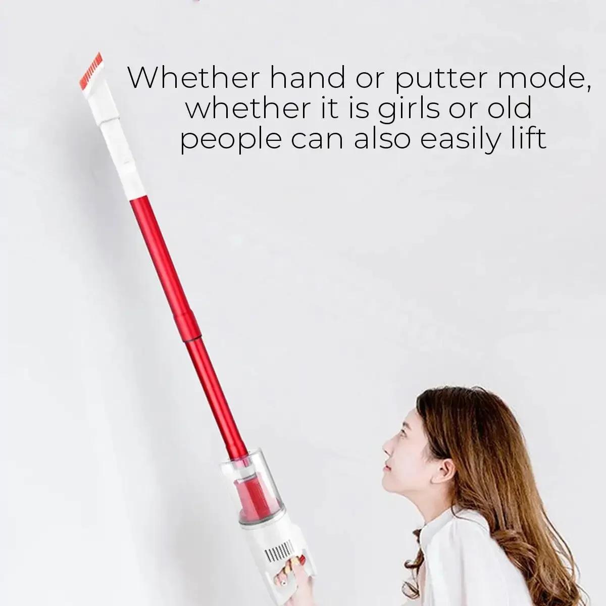 Aspiradora con núcleo de mano 2 en 1, 700W, 14000PA, enchufe europeo, máquina de eliminación de ácaros multifunción portátil, limpiador de pared rojo