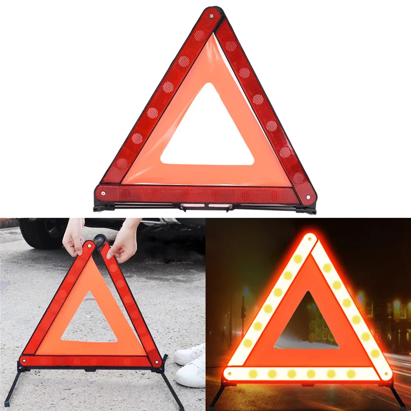 Large Warning Car Triangle Reflective Road Emergency Failure Triangle Safety Stop Sign Reflective Tripod