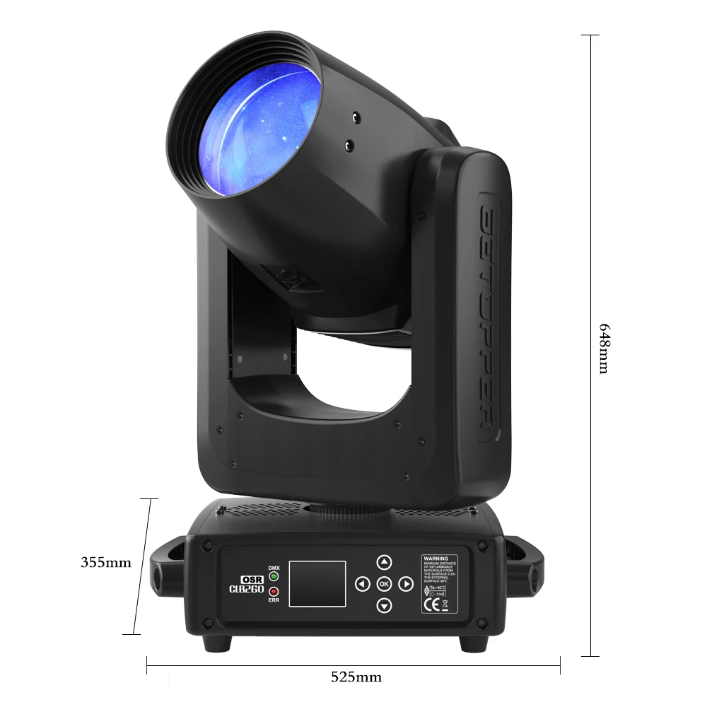 كبير قحافة تتحرك رئيس ضوء 260 واط السوبر مشرق ديسكو ضوء المرحلة الإضاءة مع وحدة تحكم DMX ذاتية المشي لقضبان DJ الحفل #2