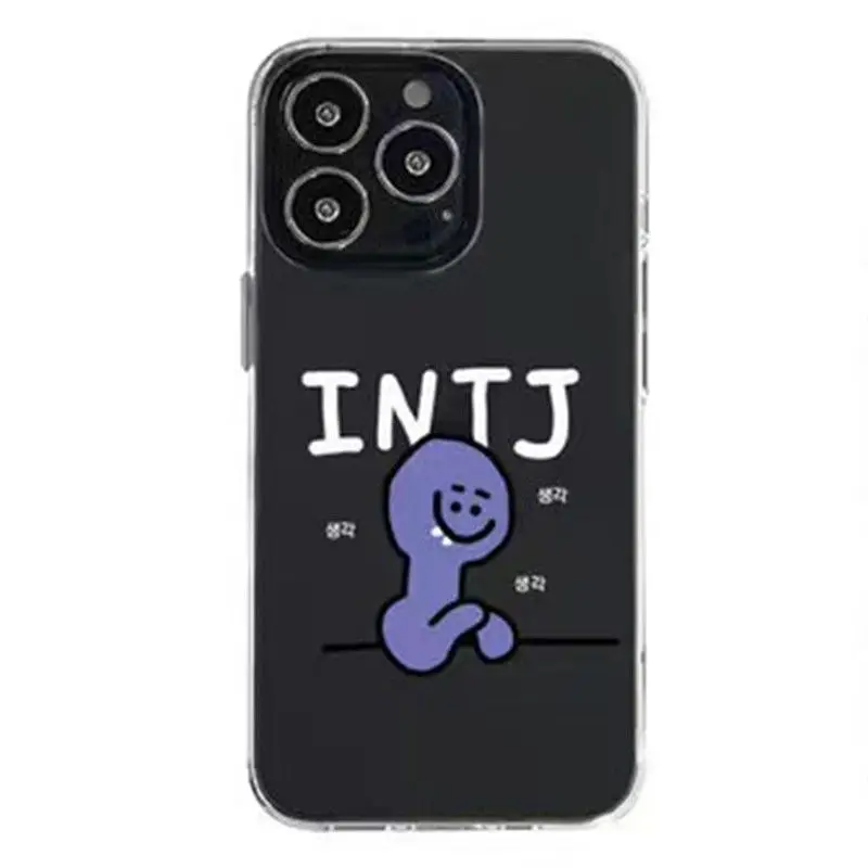 كوريا MBTI شخصية انفجار جراب هاتف آيفون 16 15 14 12 13 11ProMax Mini Pro XR XS 7 8Plus مكافحة قطرة الغطاء الواقي