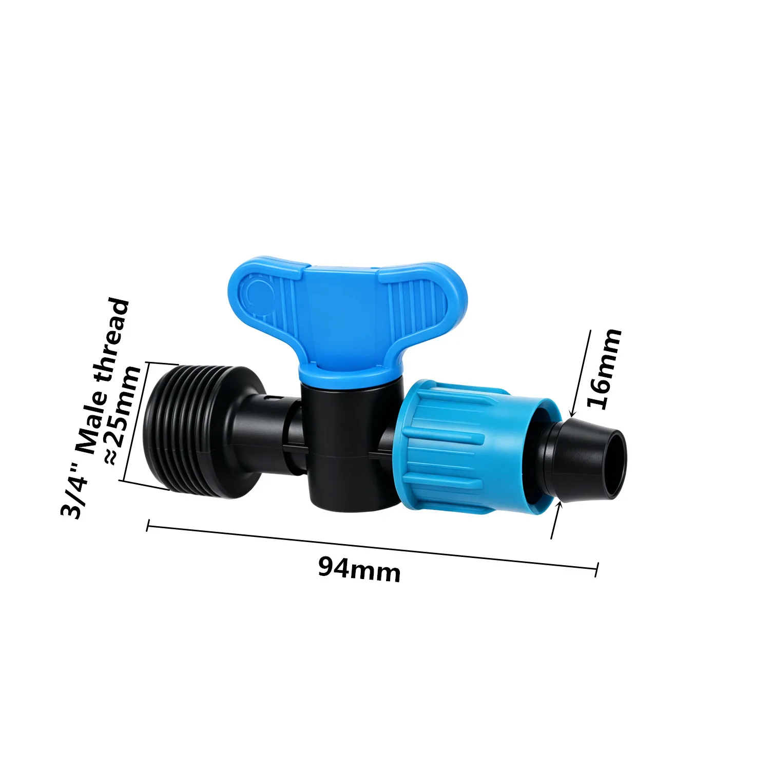 5pcs 16mm Irrigation Drip Connectors Straight and Bypass Waterstop Valve Irrigation System Garden Joint Water Connector