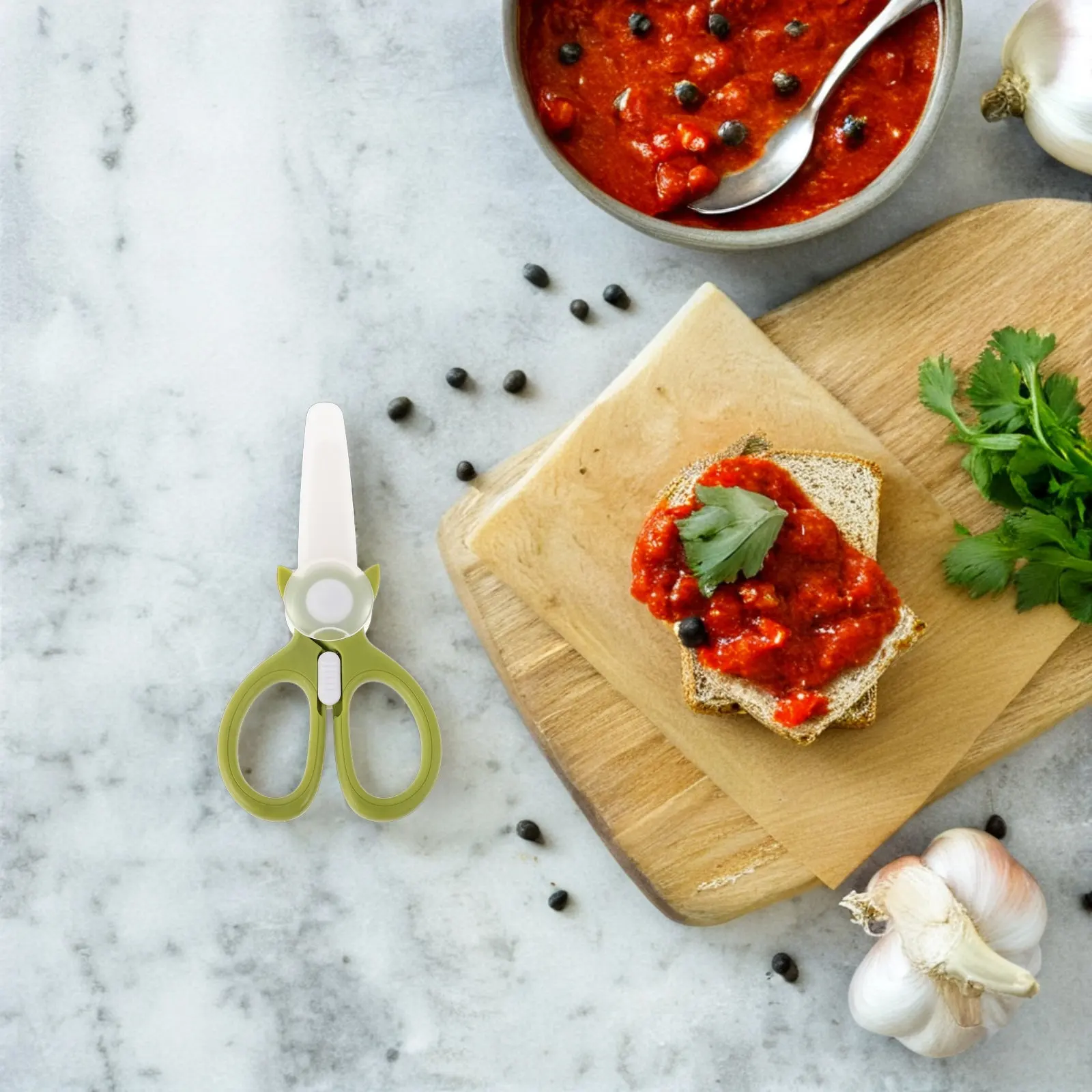 

Керамические ножницы для нарезки продуктов для детского питания, портативный многофункциональный кухонный инструмент для нарезки мяса, лапши и овощей